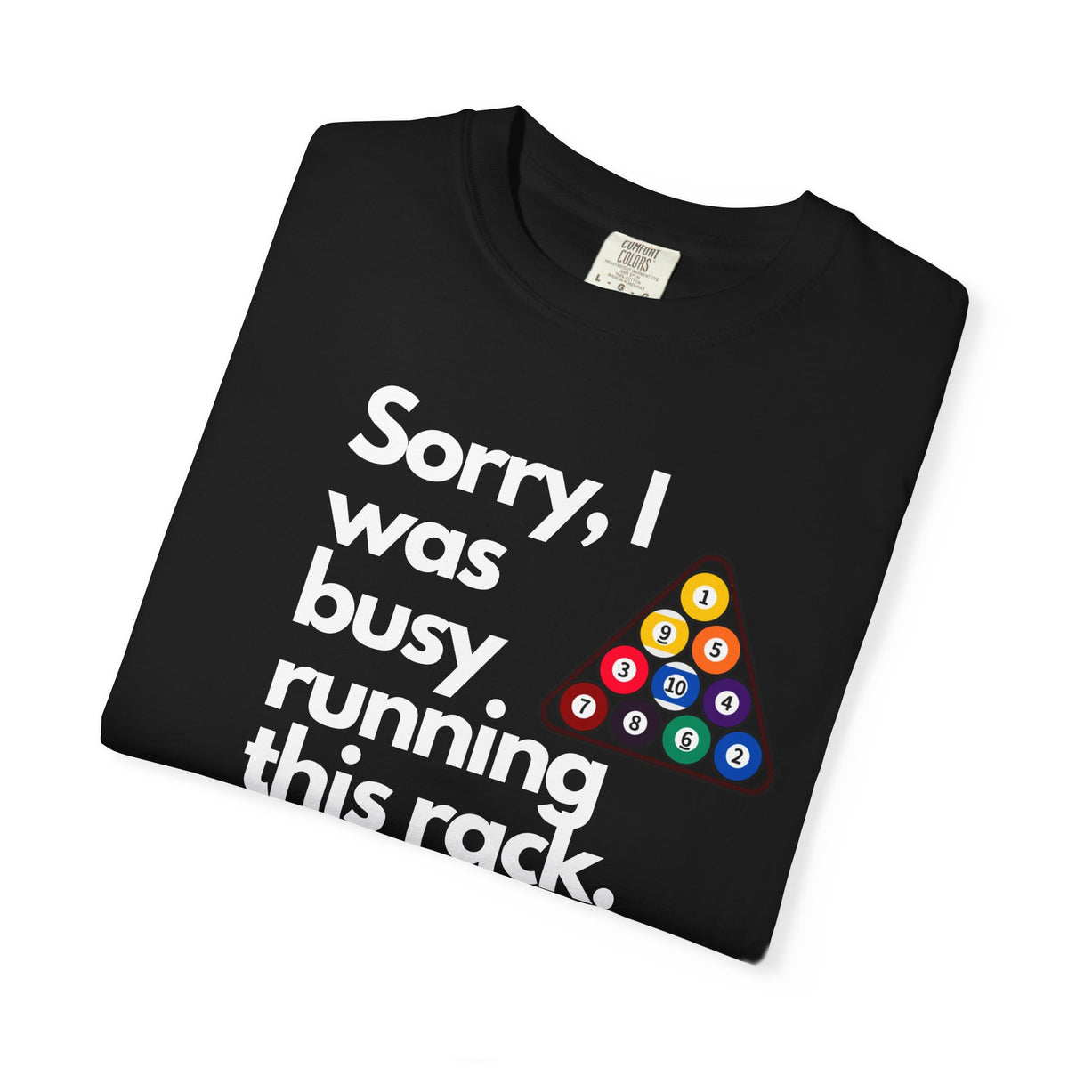 Billiards Triangle Pool Balls Pocket Tee — Colorful Mini Chest Graphic T-Shirt