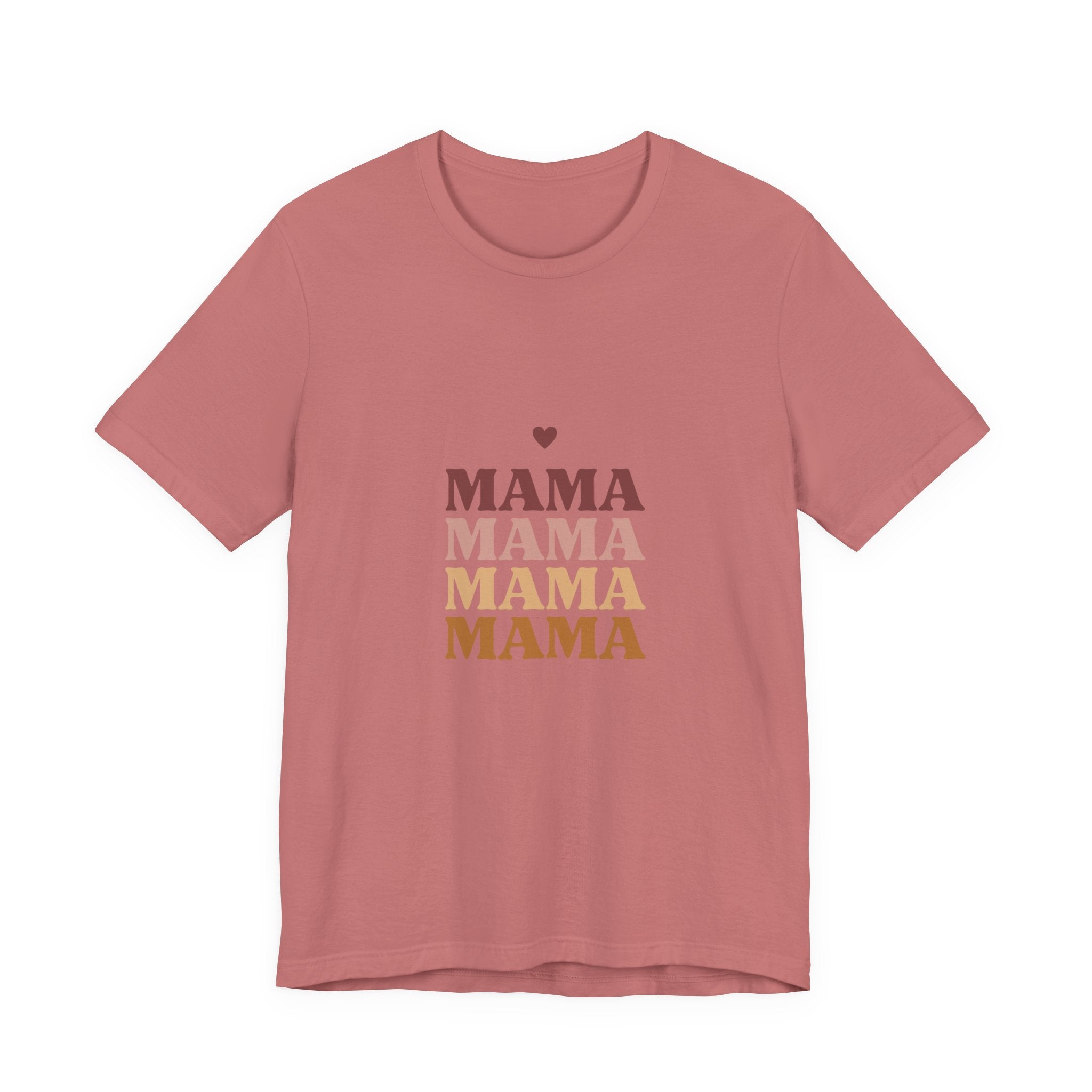 Mama Stack T‑Shirt — Retro Heart Mom Tee for Mother’s Day