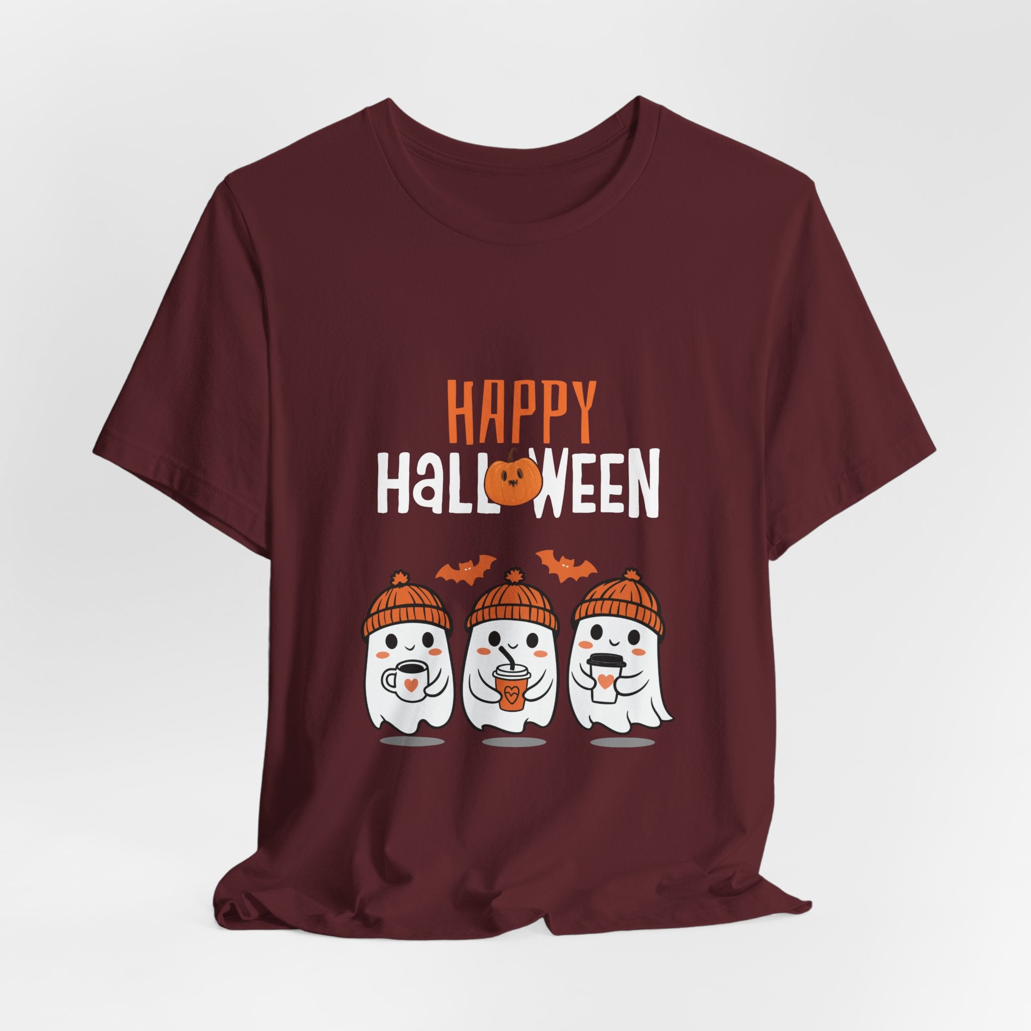 Happy Halloween Ghosts Tee — Cute Fall Pumpkin Beanie Ghosts T-Shirt
