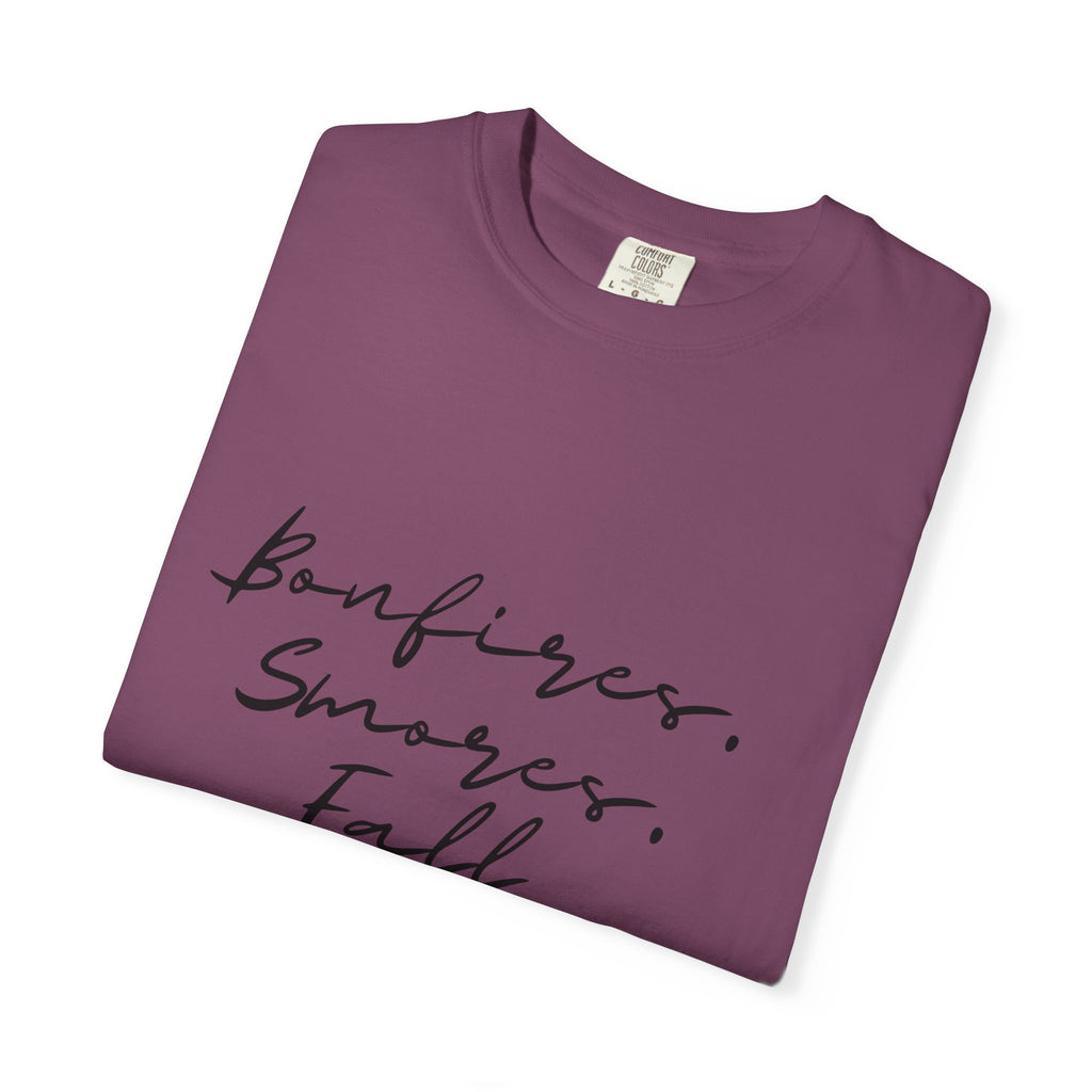 Fall Vibes T-Shirt — "Bonfires. S'mores. Fall. It's Time."