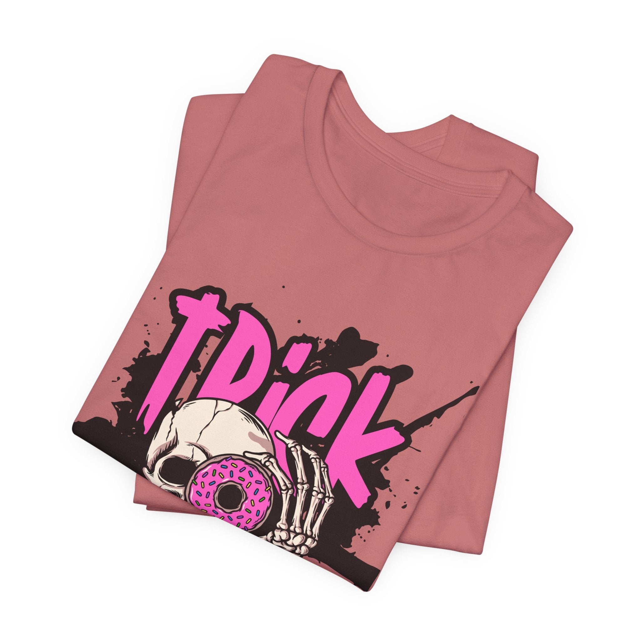 Halloween Skull Donut Tee — "Trick or Treat" Graphic T-Shirt