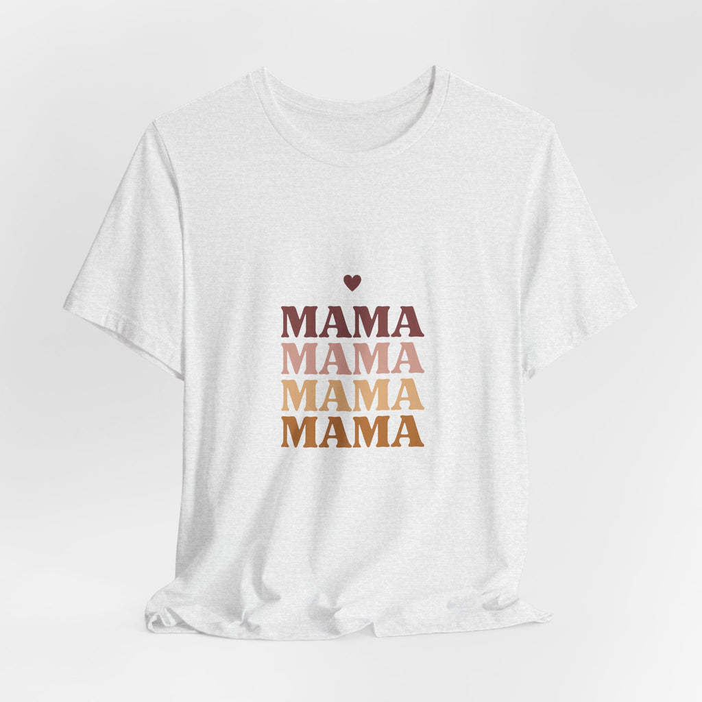 Mama Stack T‑Shirt — Retro Heart Mom Tee for Mother’s Day