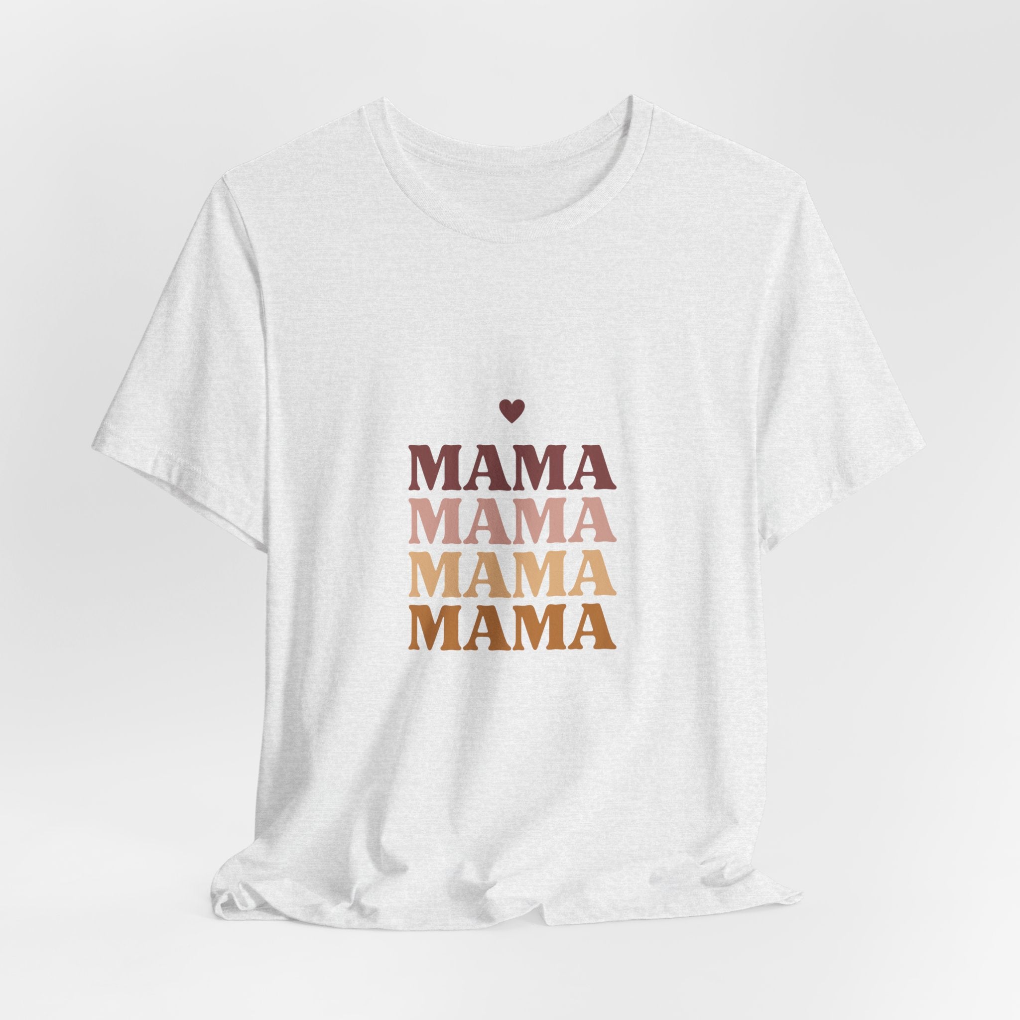 Mama Stack T‑Shirt — Retro Heart Mom Tee for Mother’s Day