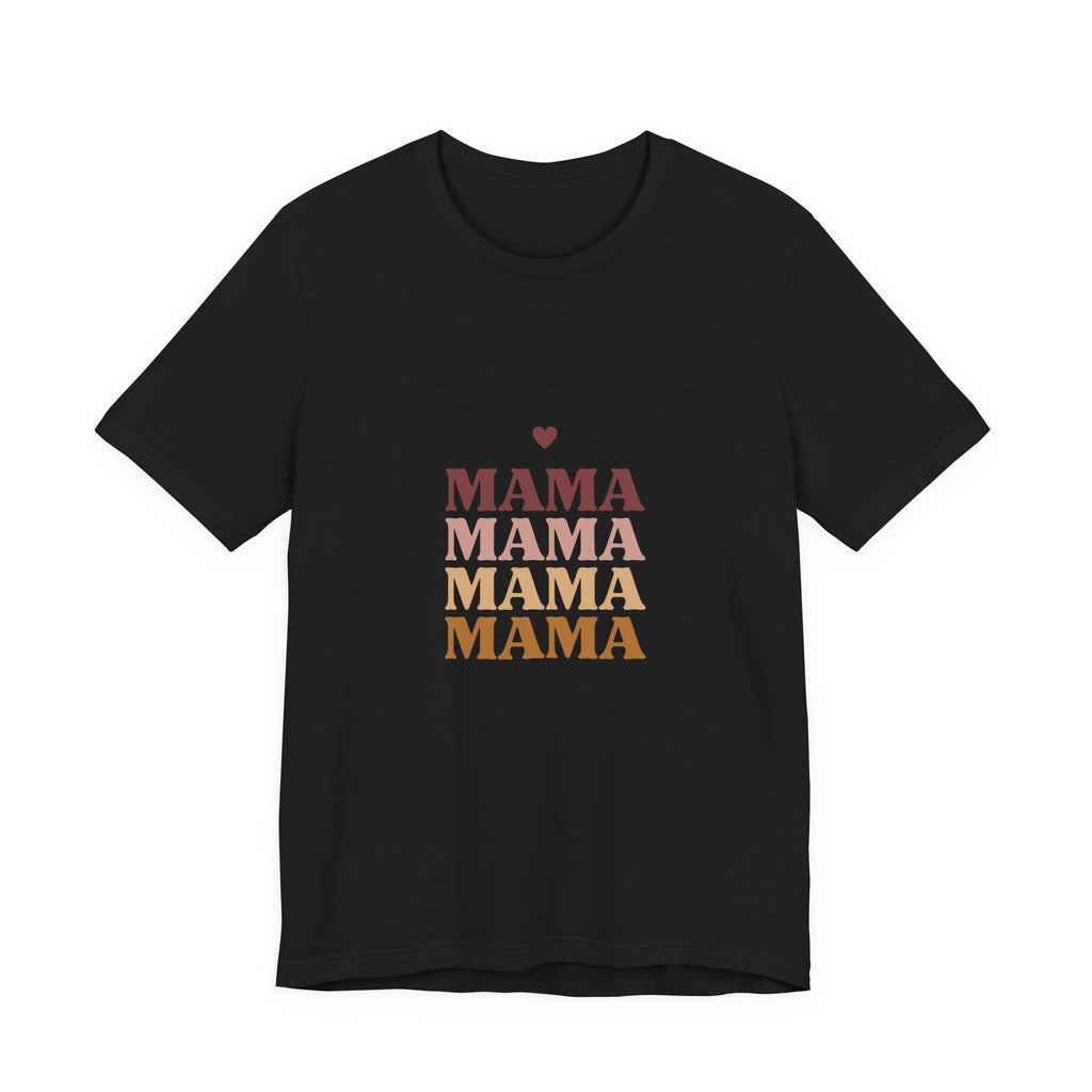 Mama Stack T‑Shirt — Retro Heart Mom Tee for Mother’s Day