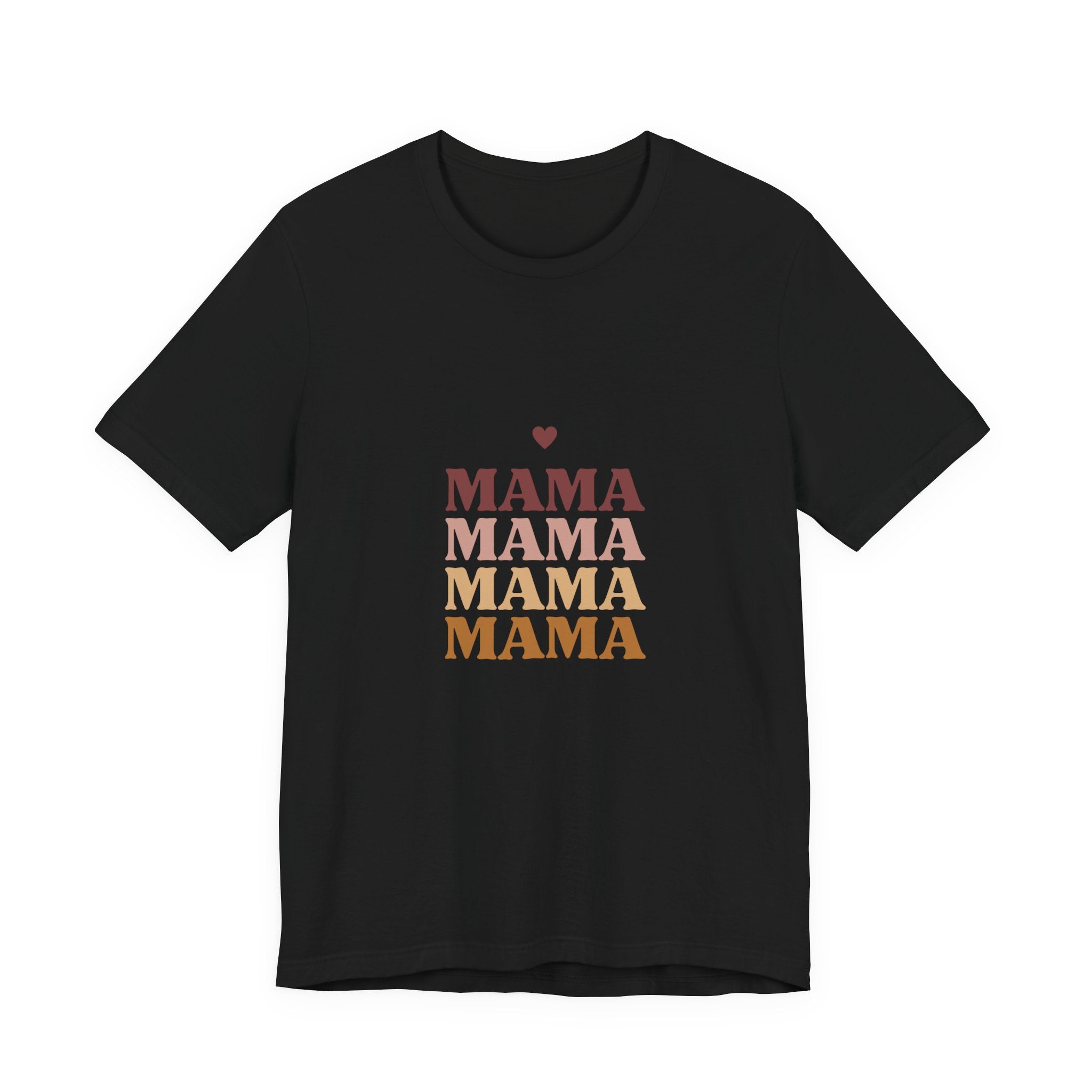 Mama Stack T‑Shirt — Retro Heart Mom Tee for Mother’s Day