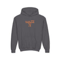 Youth Hoodie – 'Happy Halloween' Cute Orange Bow Kids' Halloween Sweatshirt