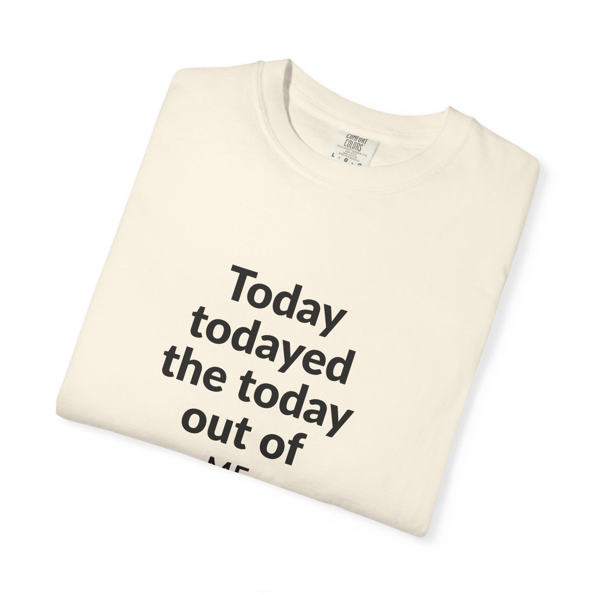 “Today todayed the today out of me.” Graphic T‑Shirt — Funny Relatable Tee with Cute Bird