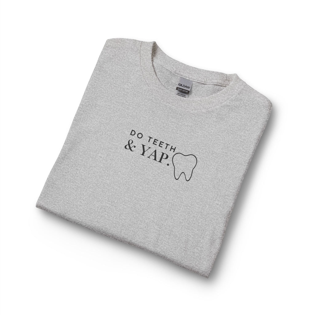 Dental Humor Long Sleeve Tee — "Do Teeth & Yap" Minimalist Dental Shirt