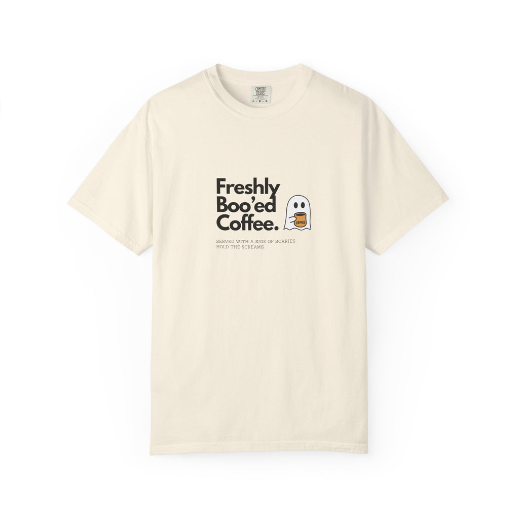 Freshly Boo’ed Coffee T-Shirt — Cute Ghost Coffee Graphic Tee