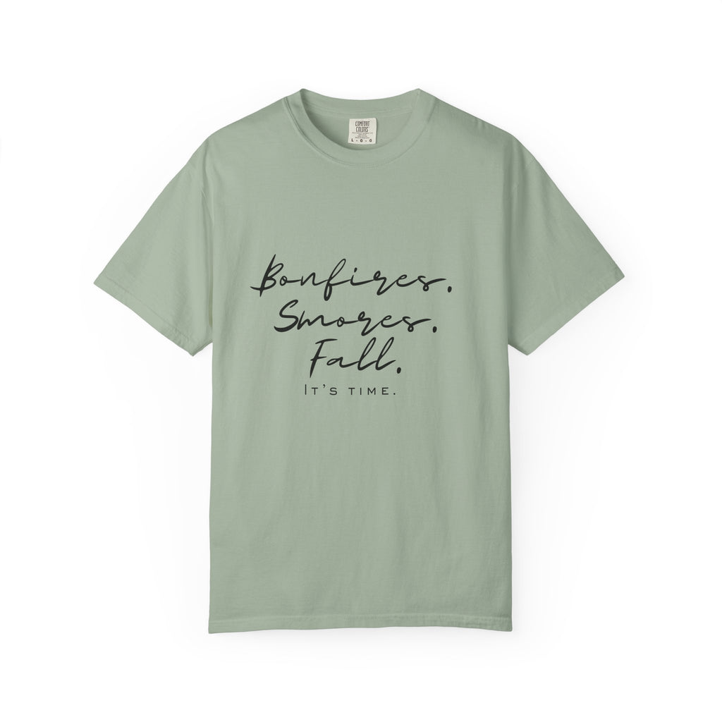 Fall Vibes T-Shirt — "Bonfires. S'mores. Fall. It's Time."