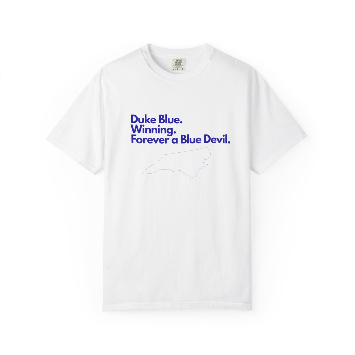 Duke Blue Winning T-Shirt — "Duke Blue. Winning. Forever a Blue Devil."
