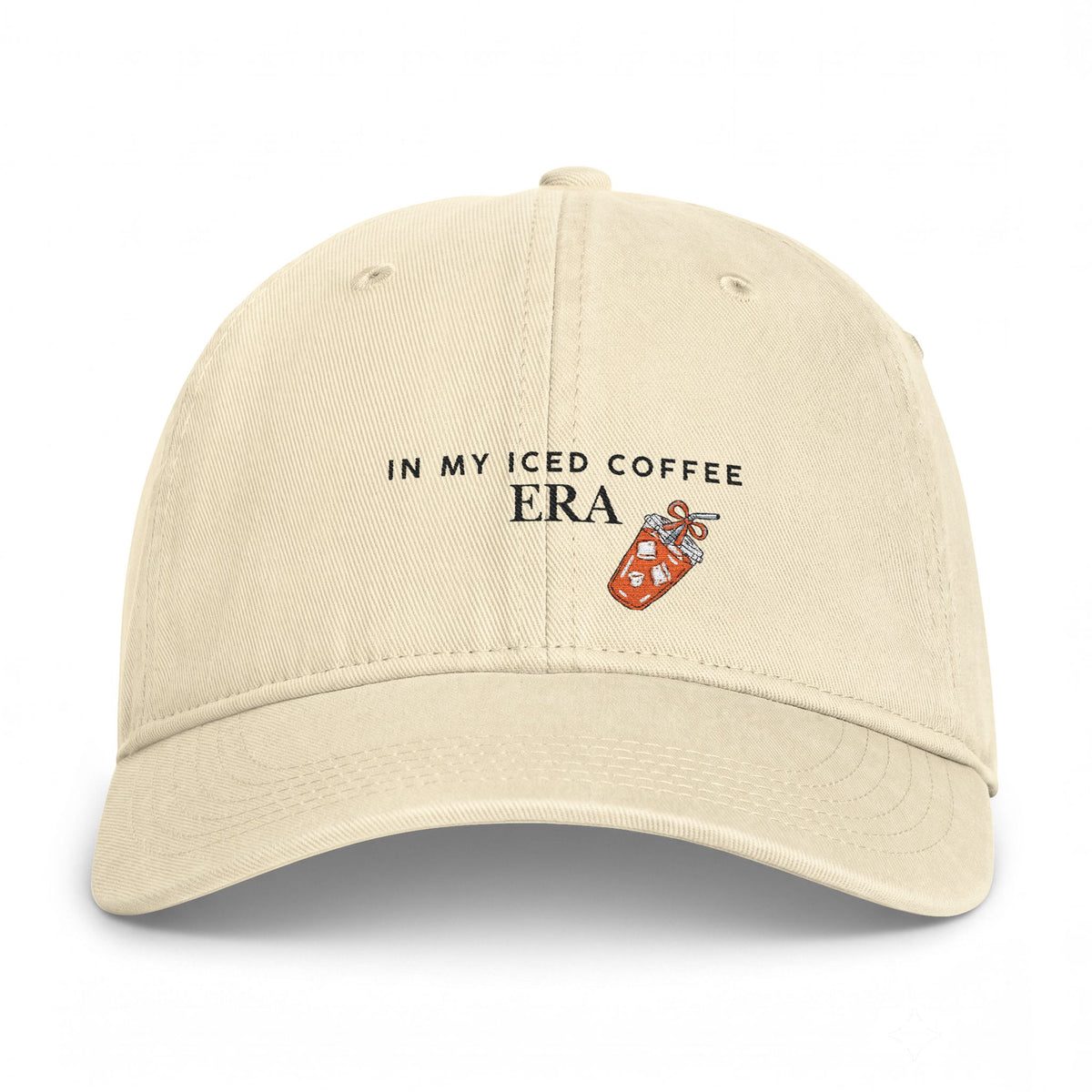 Coastal Washed Cap — "In My Iced Coffee Era" Embroidered Baseball Hat