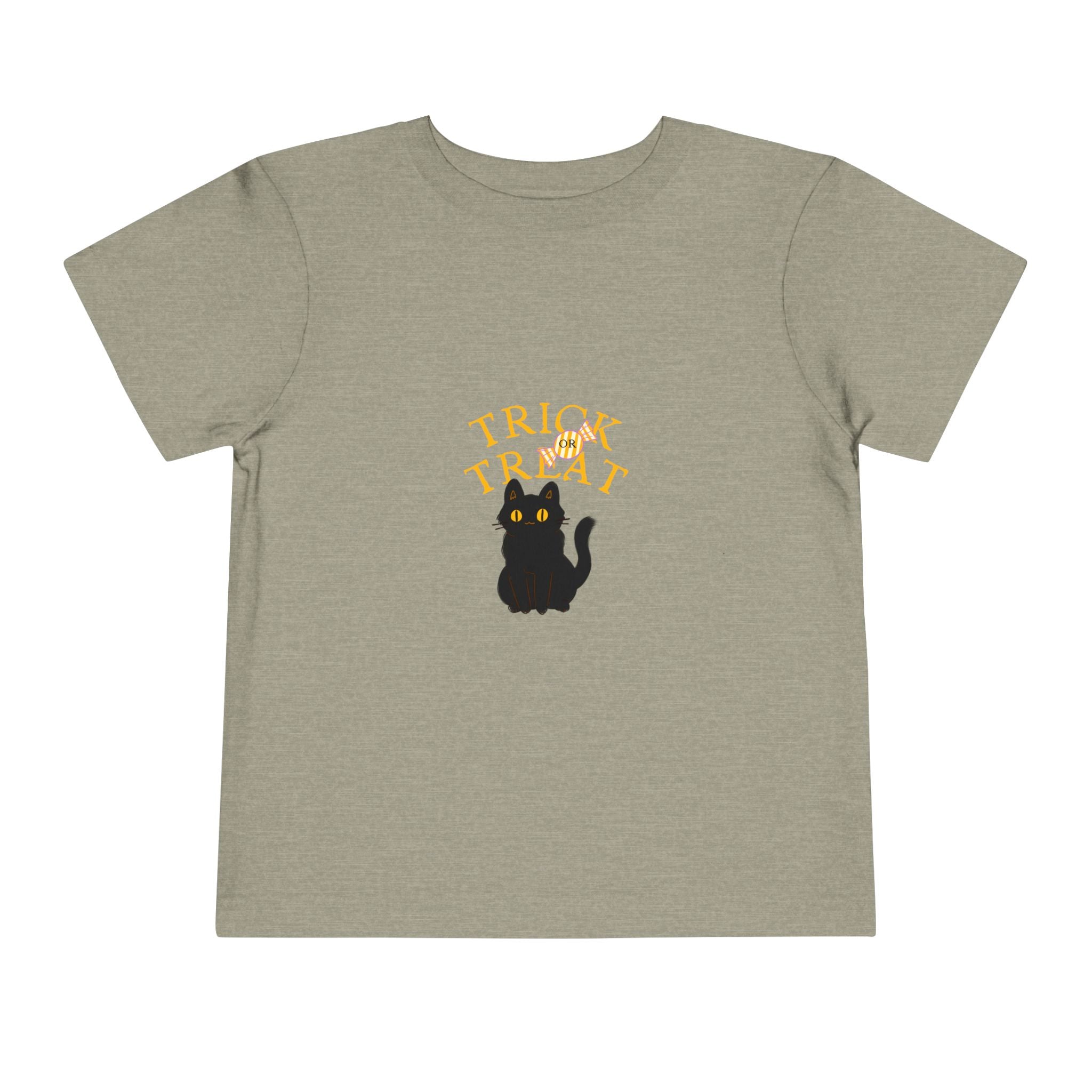 Toddler Tee — "Trick or Treat" Black Cat Halloween Shirt