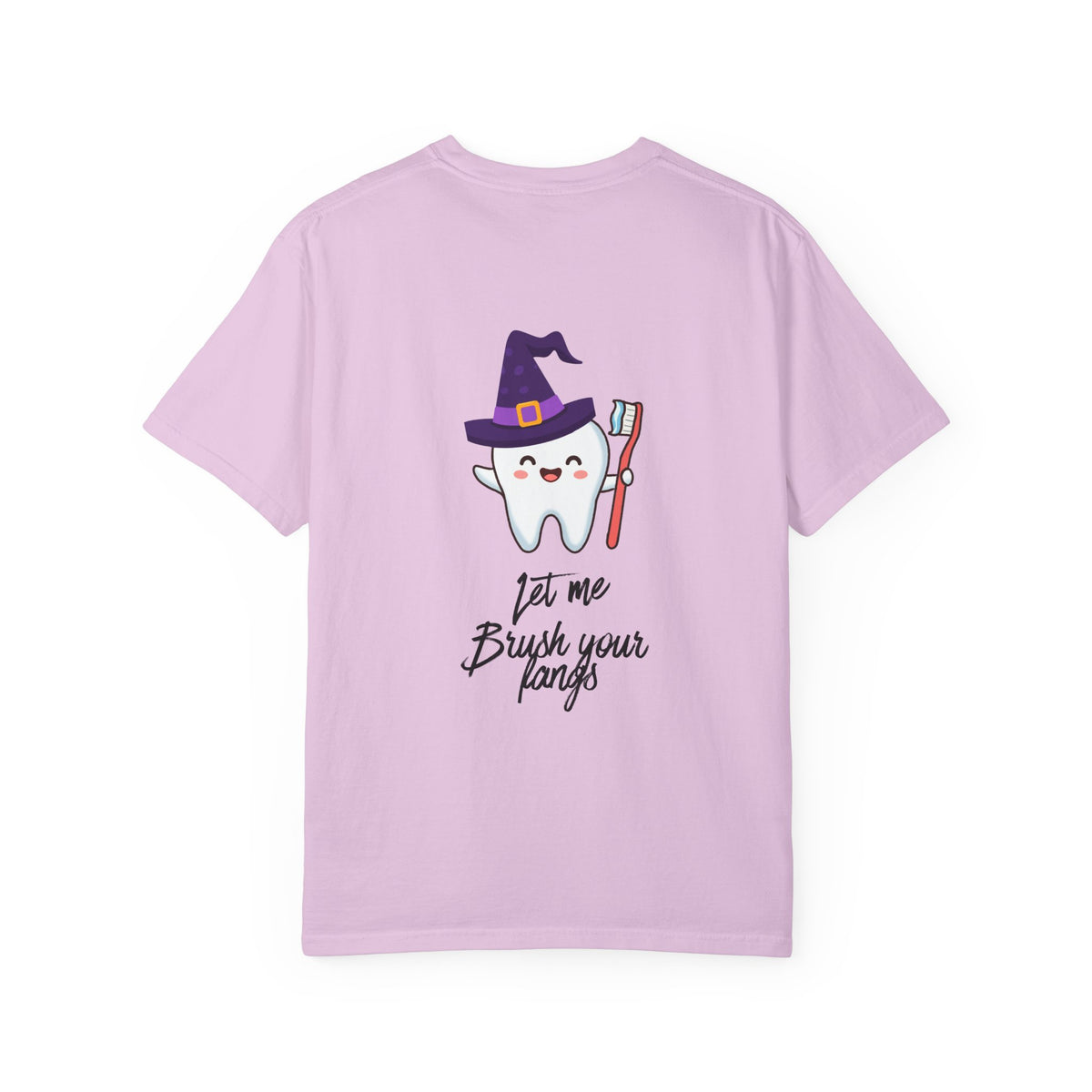 Tooth Witch T‑Shirt — Cute Halloween Dental Tee (“Let Me Brush Your Fangs”)