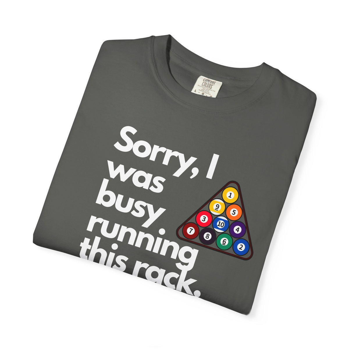 Billiards Triangle Pool Balls Pocket Tee — Colorful Mini Chest Graphic T-Shirt