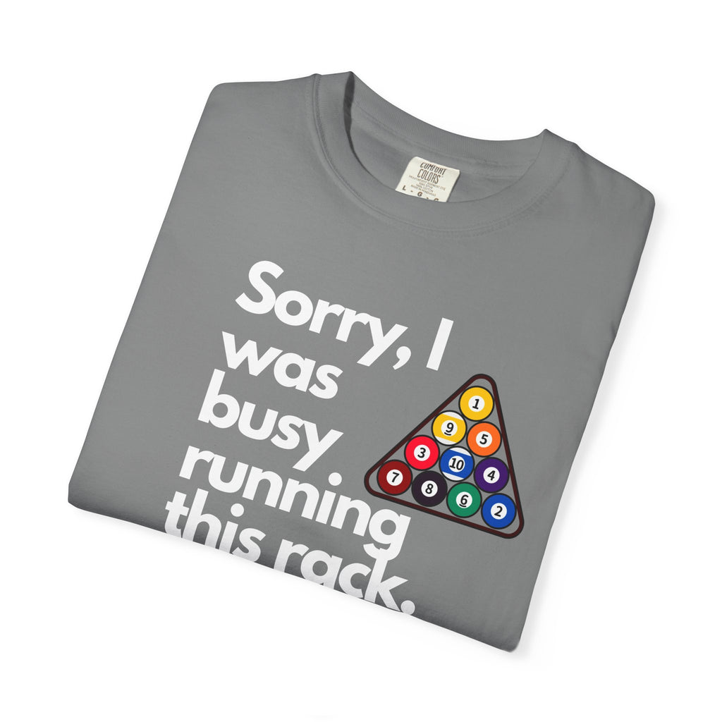 Billiards Triangle Pool Balls Pocket Tee — Colorful Mini Chest Graphic T-Shirt