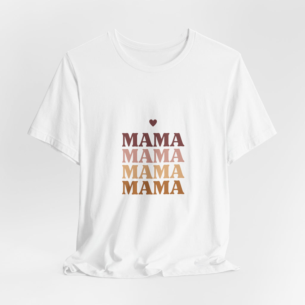 Mama Stack T‑Shirt — Retro Heart Mom Tee for Mother’s Day