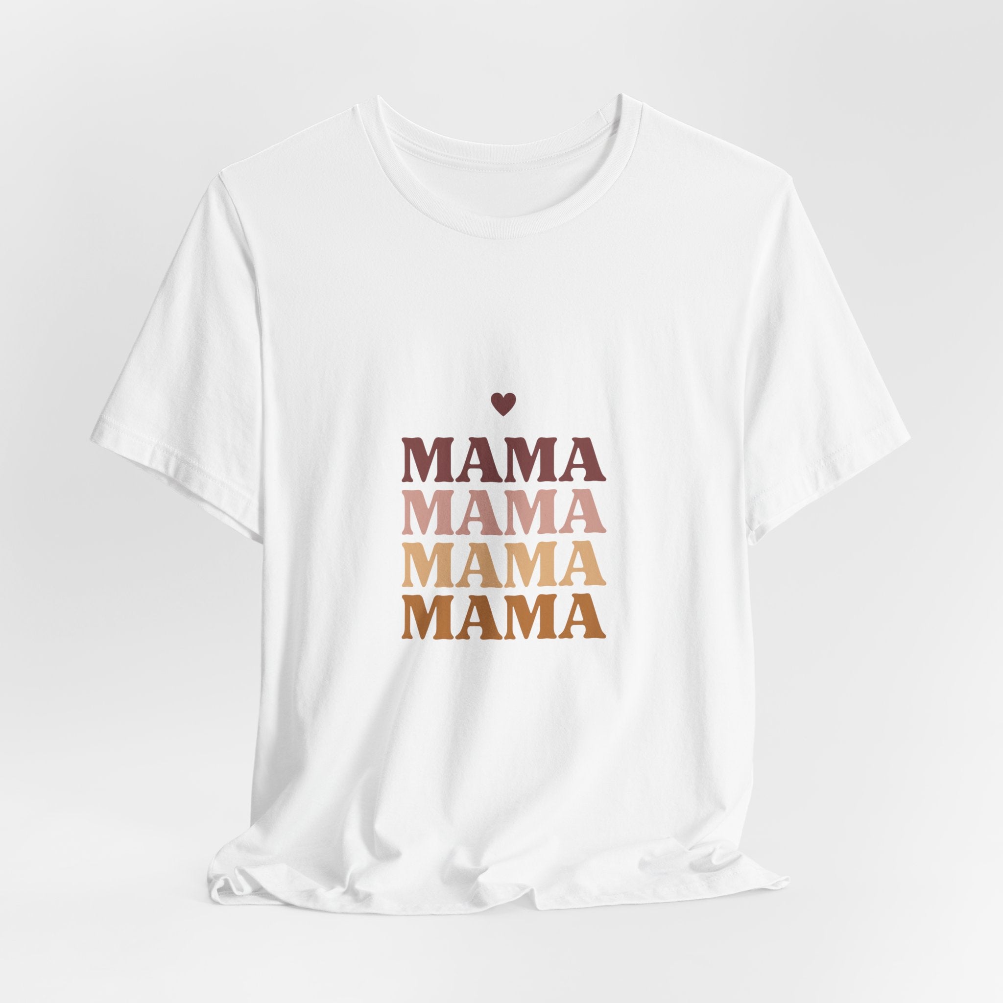 Mama Stack T‑Shirt — Retro Heart Mom Tee for Mother’s Day