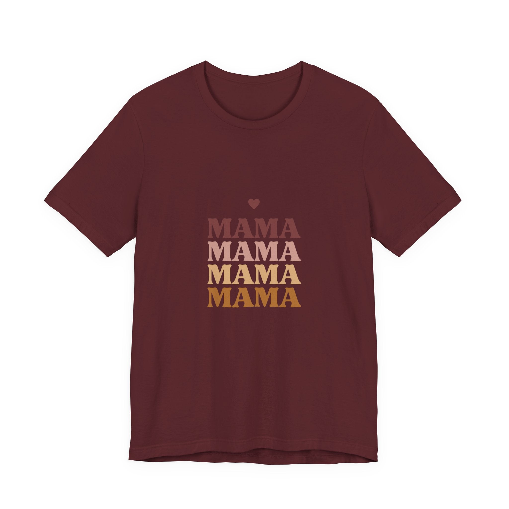 Mama Stack T‑Shirt — Retro Heart Mom Tee for Mother’s Day