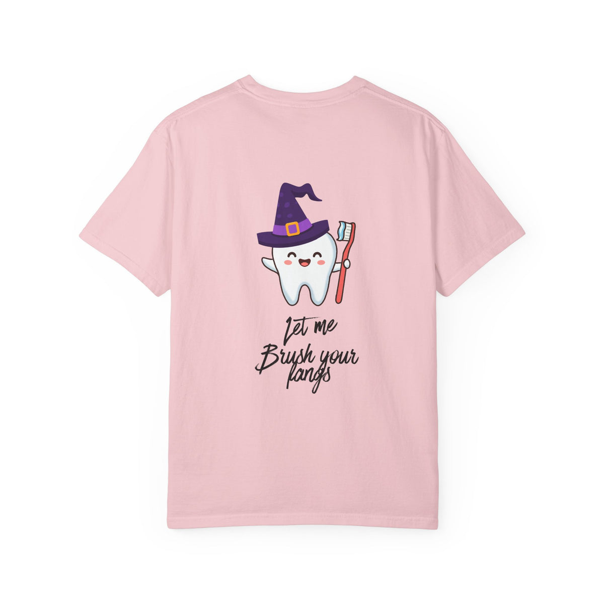 Tooth Witch T‑Shirt — Cute Halloween Dental Tee (“Let Me Brush Your Fangs”)