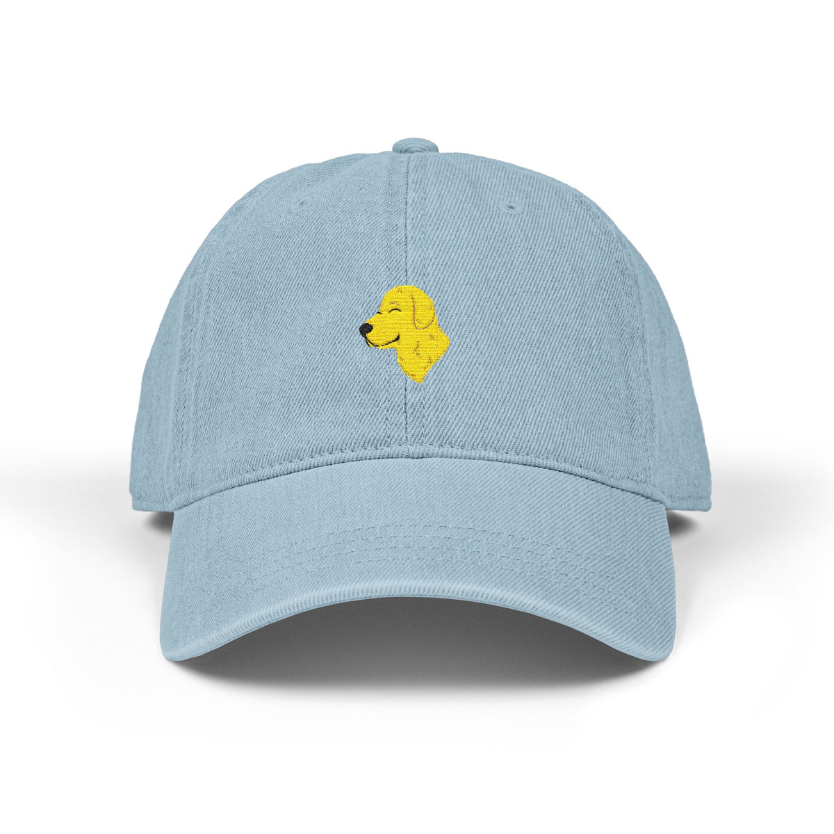 Embroidered Yellow Retriever Denim Hat — Casual Dog Lover Baseball Cap