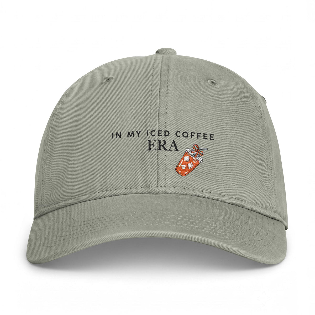 Coastal Washed Cap — "In My Iced Coffee Era" Embroidered Baseball Hat