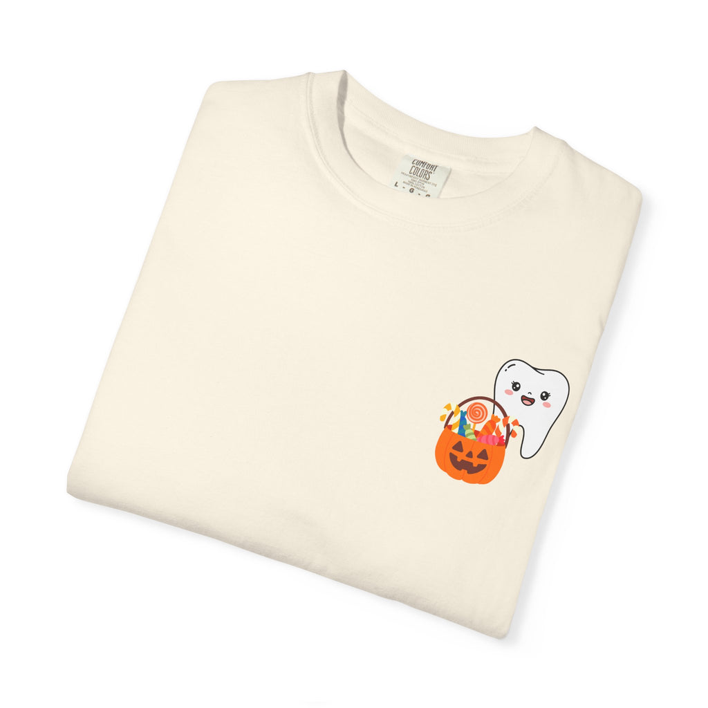 Tooth Witch T‑Shirt — Cute Halloween Dental Tee (“Let Me Brush Your Fangs”)