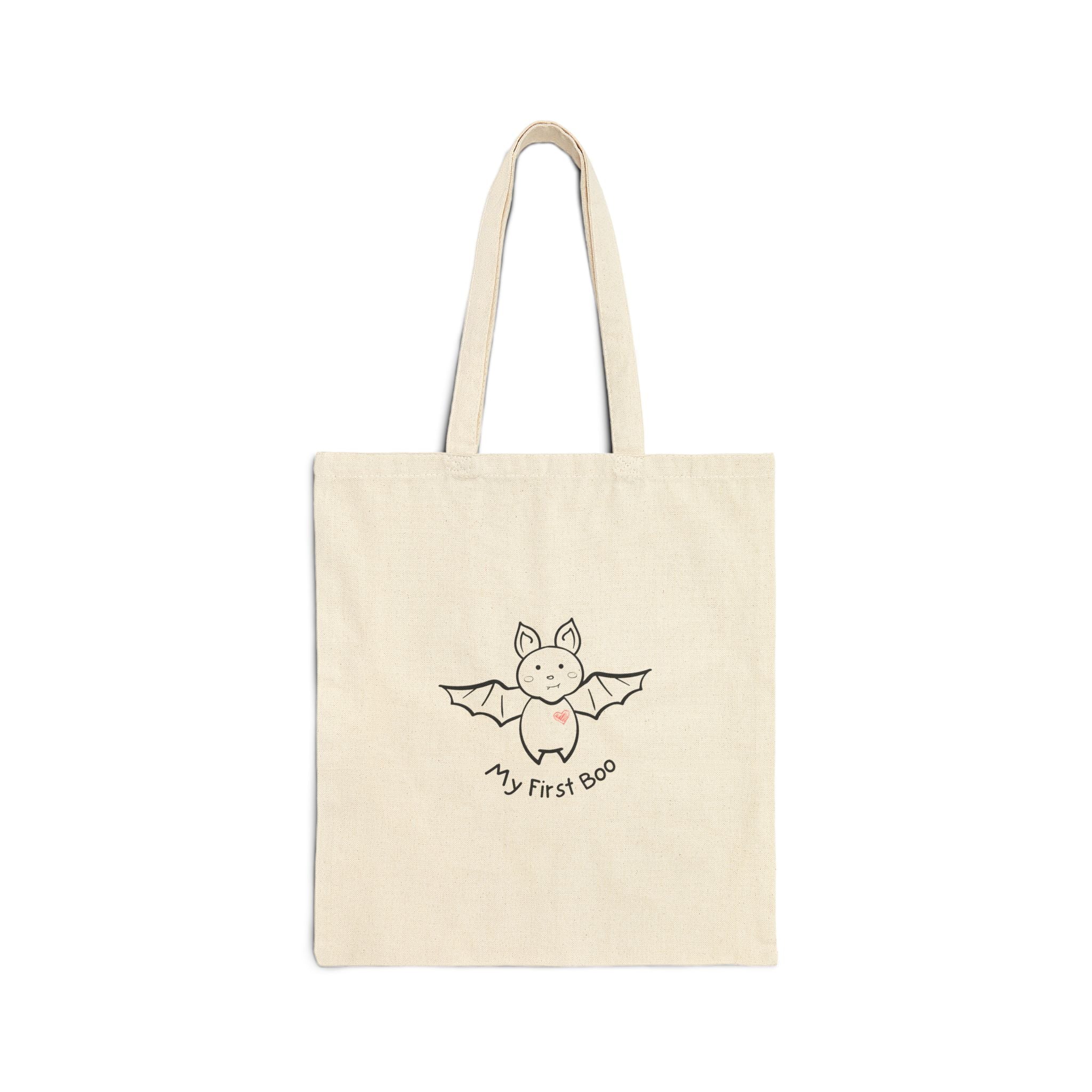 Tote Bag — Cute 'My First Boo' Baby Bat Canvas Tote