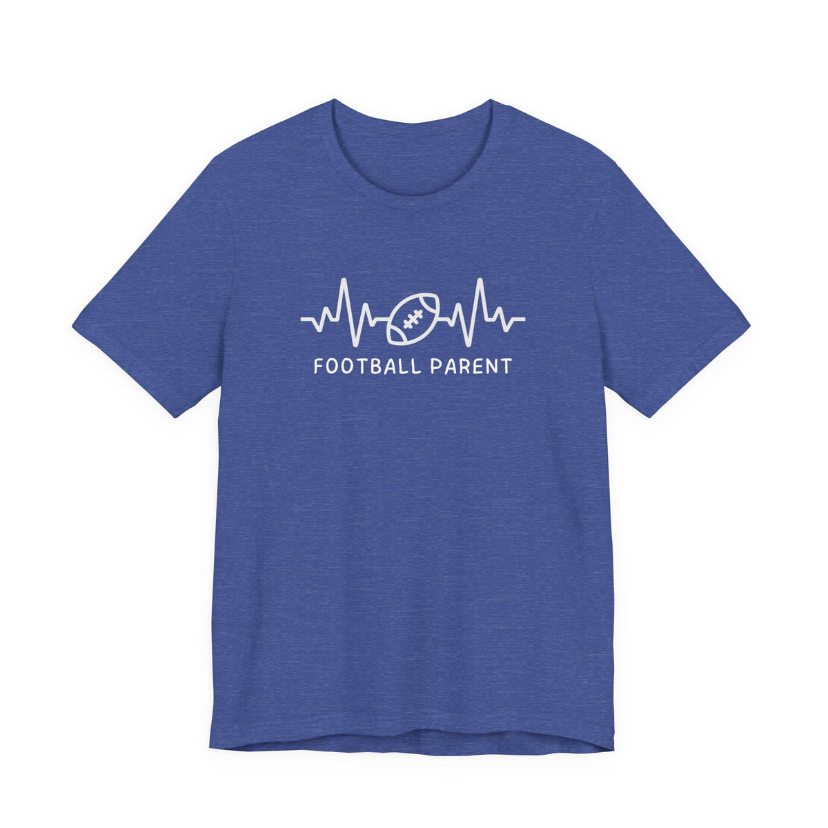 Football Parent T‑Shirt — Heartbeat EKG Football Design for Proud Moms & Dads