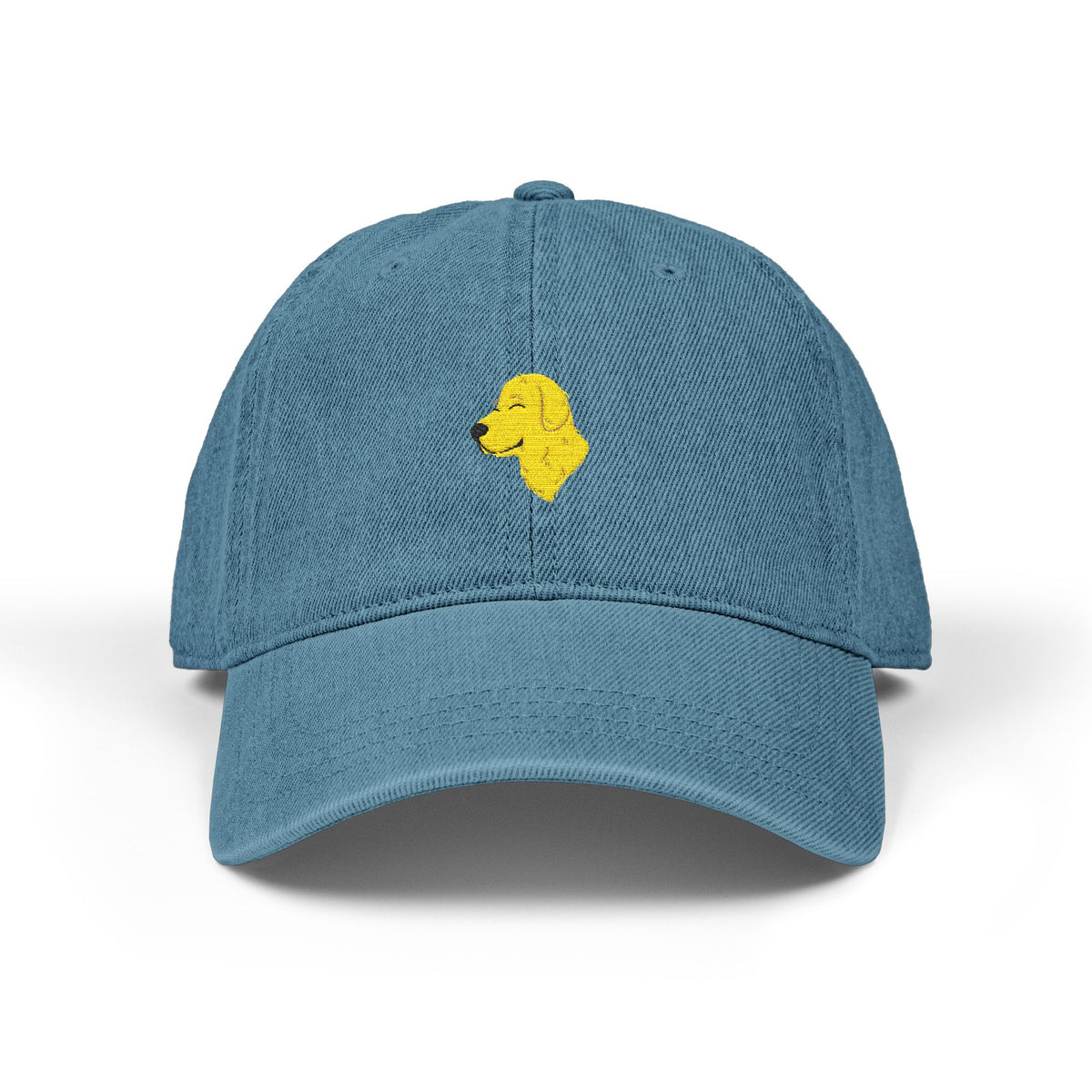 Embroidered Yellow Retriever Denim Hat — Casual Dog Lover Baseball Cap