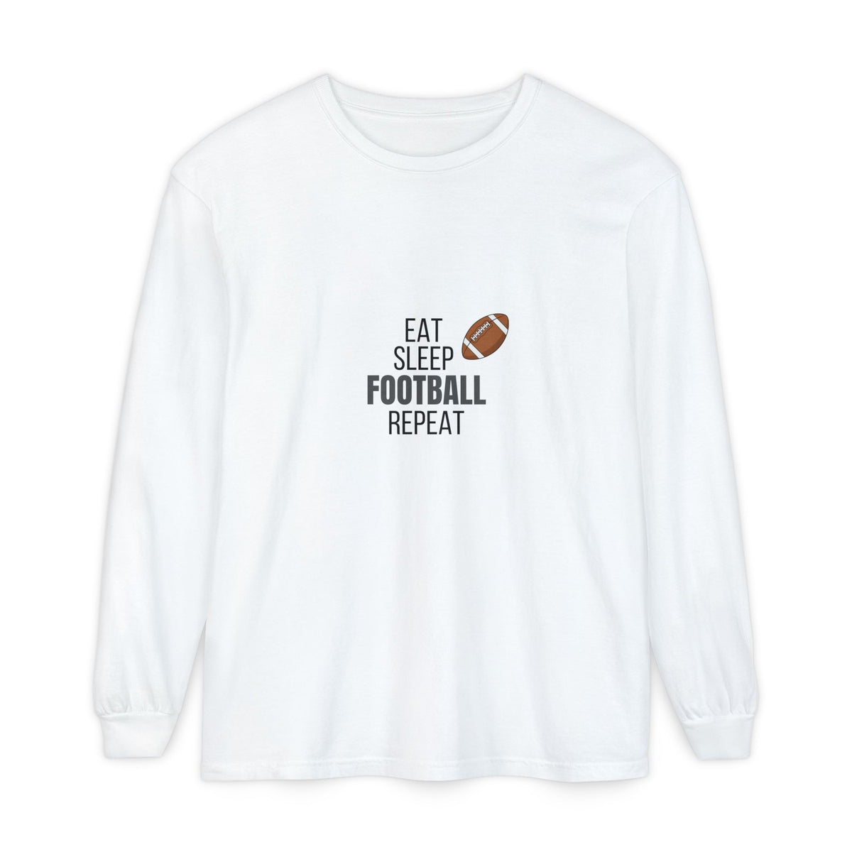 Eat Sleep Football Repeat Long Sleeve Tee