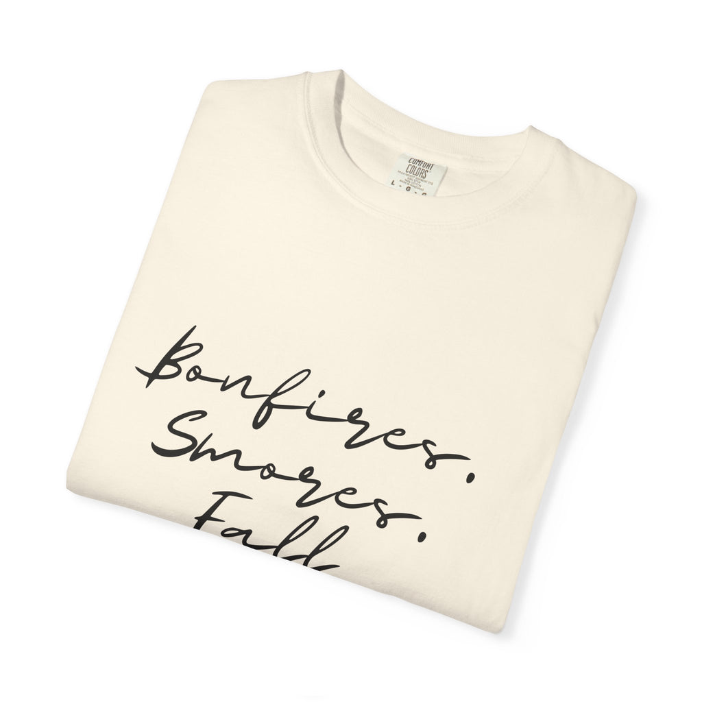 Fall Vibes T-Shirt — "Bonfires. S'mores. Fall. It's Time."