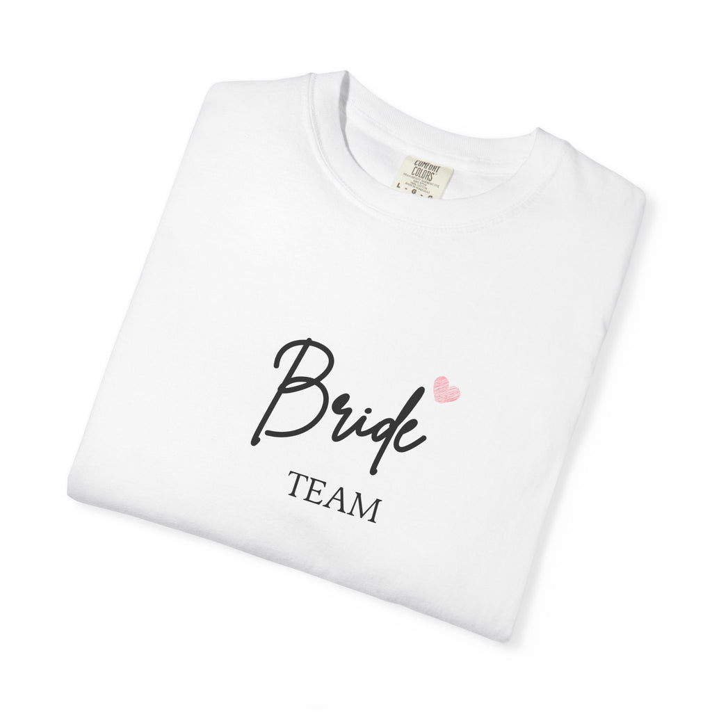 Bride Team T-Shirt — Bridal Party Bachelorette Tee with Pink Heart