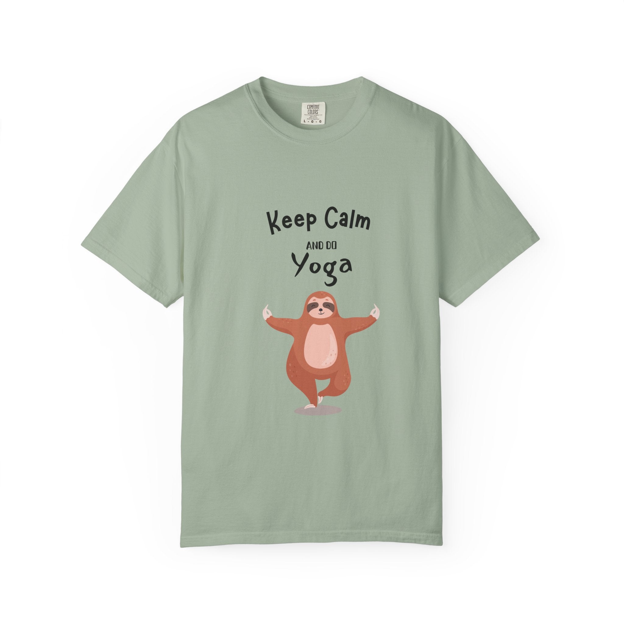 Yoga Sloth T-Shirt — "Keep Calm and Do Yoga" Relaxed Tee for Yogis
