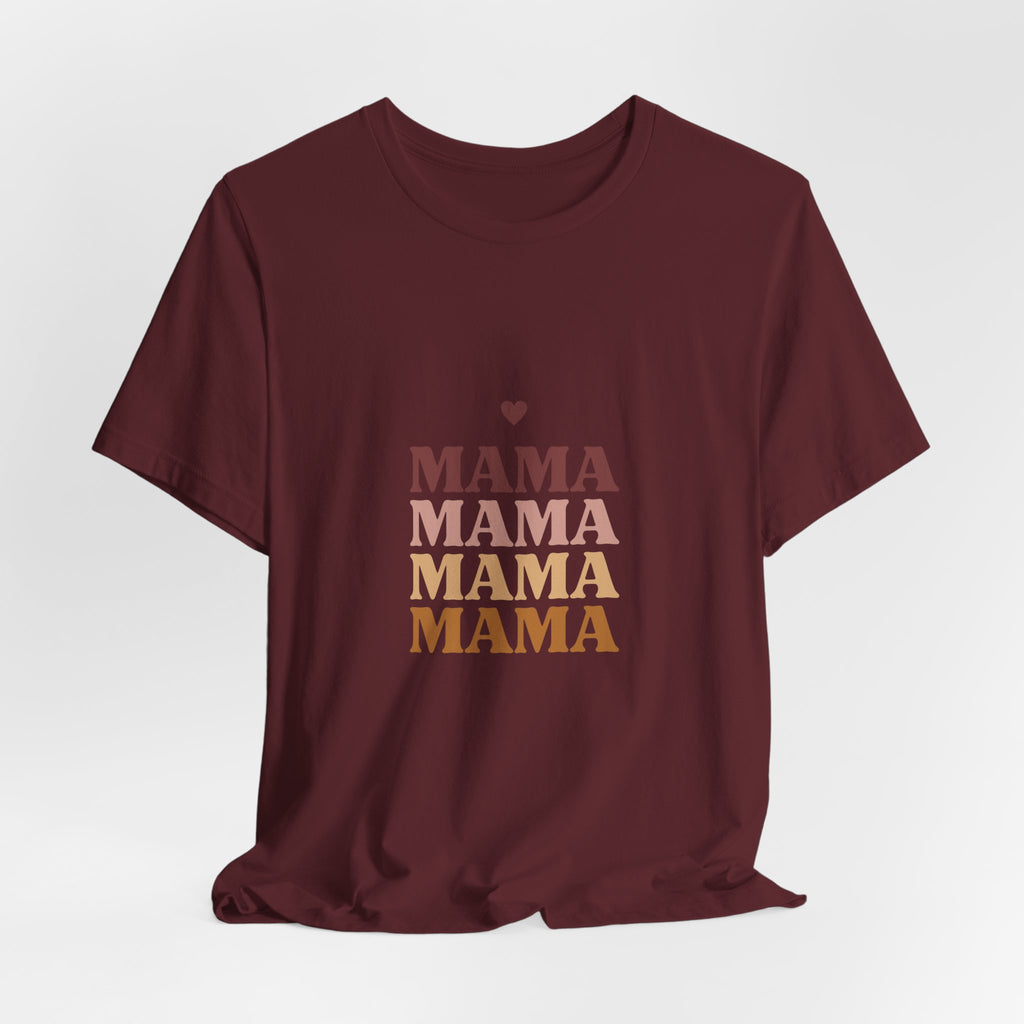 Mama Stack T‑Shirt — Retro Heart Mom Tee for Mother’s Day