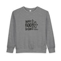 Toddler Sweatshirt - "Happy Boo Season" Halloween Spiderweb Kids Pullover