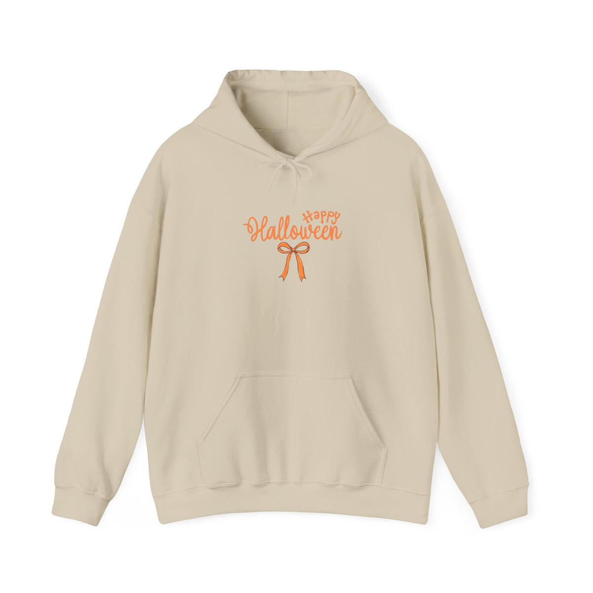 Halloween Ribbon Hoodie - Orange "Happy Halloween" Graphic