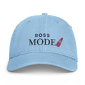 Boss Mode Coastal Washed Cap — Embroidered Flamingo & Pineapple Beach Hat