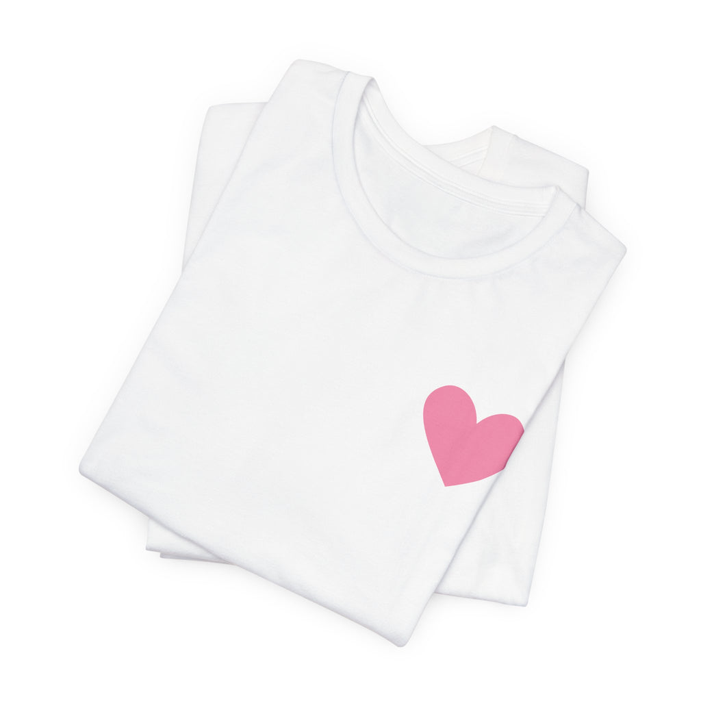 Romance Reader Book Club Tee — Pink Heart Chest & Back Graphic Shirt