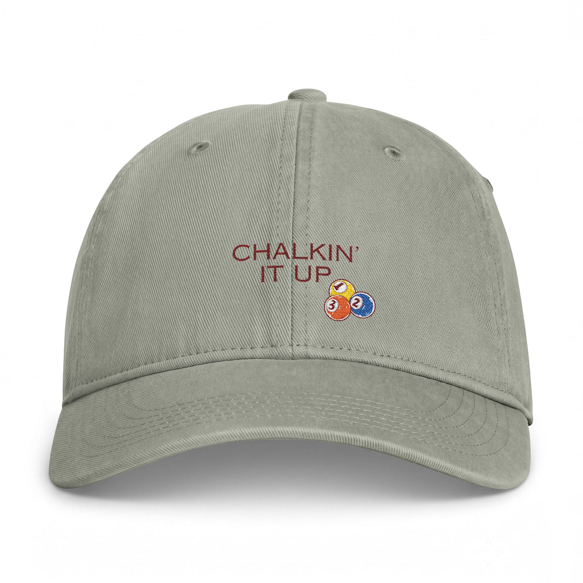 Chalkin' It Up Baseball Cap – Retro Pool Balls Embroidered Washed Hat