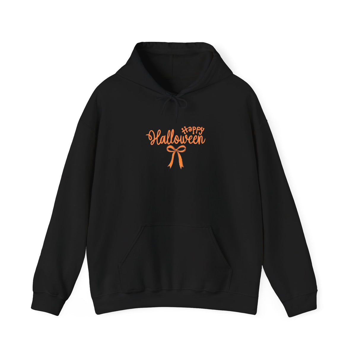 Halloween Ribbon Hoodie - Orange "Happy Halloween" Graphic