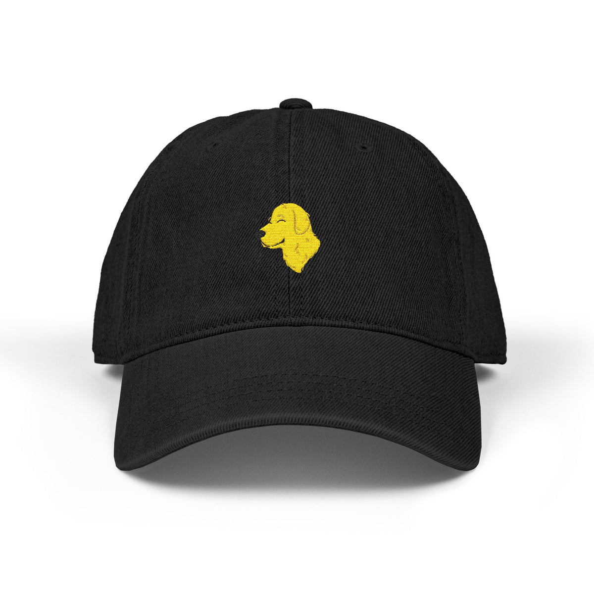 Embroidered Yellow Retriever Denim Hat — Casual Dog Lover Baseball Cap