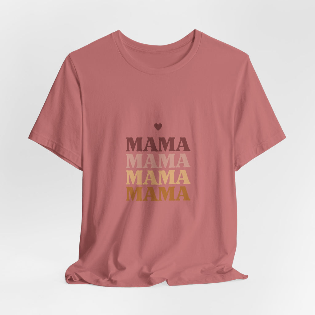 Mama Stack T‑Shirt — Retro Heart Mom Tee for Mother’s Day