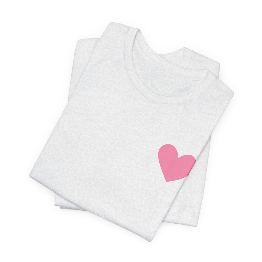 Romance Reader Book Club Tee — Pink Heart Chest & Back Graphic Shirt