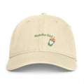 Matcha Girl Cap — Embroidered Coastal Washed Hat with Iced Matcha Design