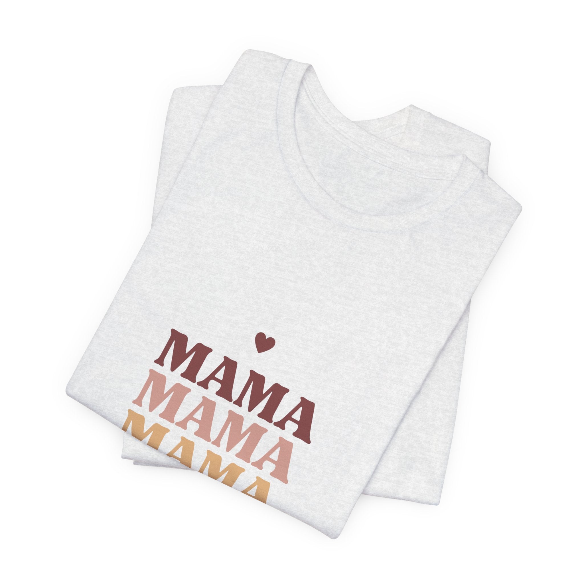 Mama Stack T‑Shirt — Retro Heart Mom Tee for Mother’s Day