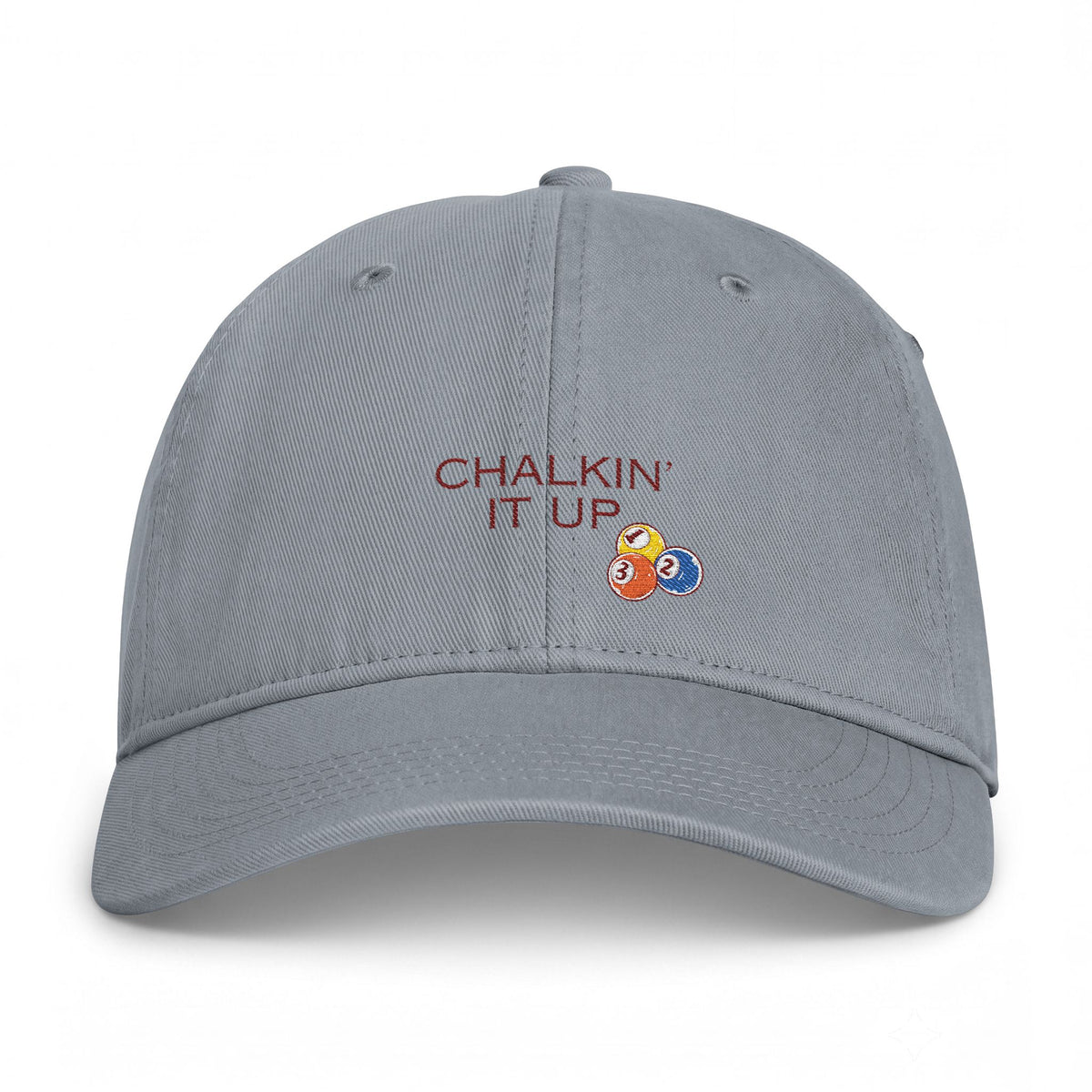 Chalkin' It Up Baseball Cap – Retro Pool Balls Embroidered Washed Hat