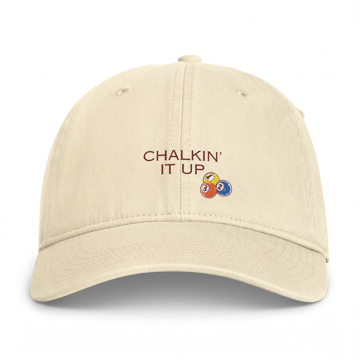 Chalkin' It Up Baseball Cap – Retro Pool Balls Embroidered Washed Hat