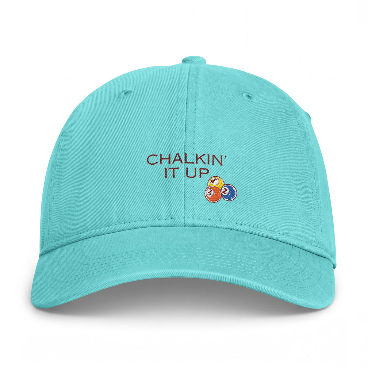 Chalkin' It Up Baseball Cap – Retro Pool Balls Embroidered Washed Hat