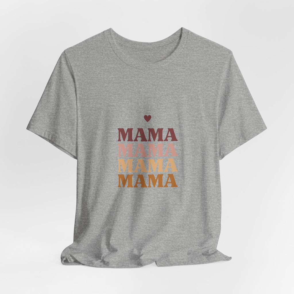 Mama Stack T‑Shirt — Retro Heart Mom Tee for Mother’s Day